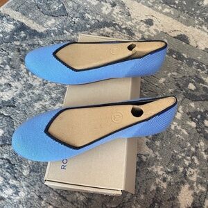 Rothy’s Merino Wool Round Toe Flats Ice Blue